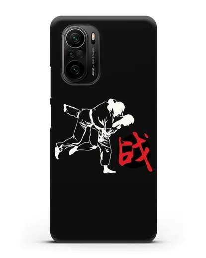Чехол с борцами Дзюдо и красным иероглифом силиконовый для Xiaomi Poco F3