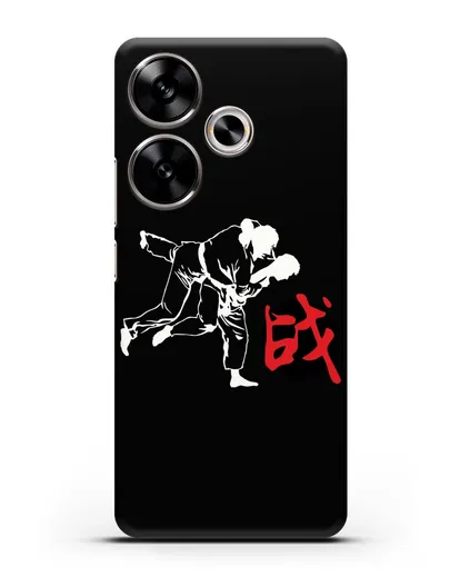 Чехол с борцами Дзюдо и красным иероглифом силиконовый для Xiaomi Poco F6