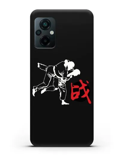 Чехол с борцами Дзюдо и красным иероглифом силиконовый для Xiaomi Poco M5