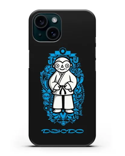 Чехол с иллюстрацией дзюдоиста силиконовый для iPhone 15