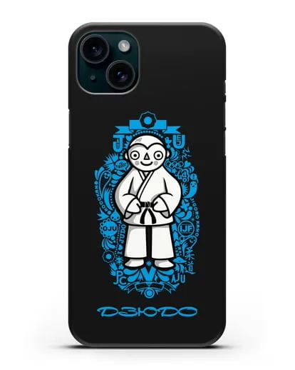 Чехол с иллюстрацией дзюдоиста силиконовый для iPhone 15 Plus