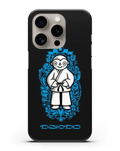 Чехол с иллюстрацией дзюдоиста силиконовый для iPhone 15 Pro