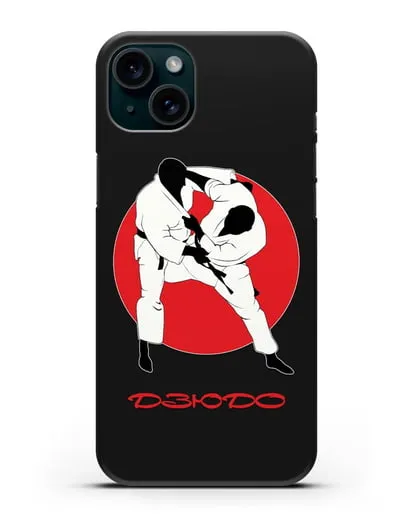 Чехол с иллюстрацией борцов Дзюдо силиконовый для iPhone 15 Plus