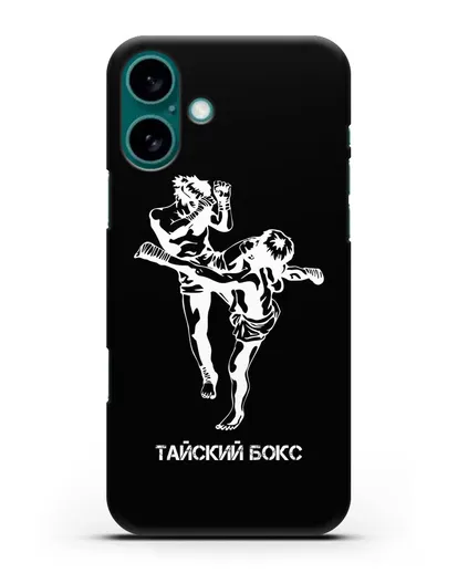 Чехол с бойцами и надписью Тайский бокс силиконовый для iPhone 16 Plus