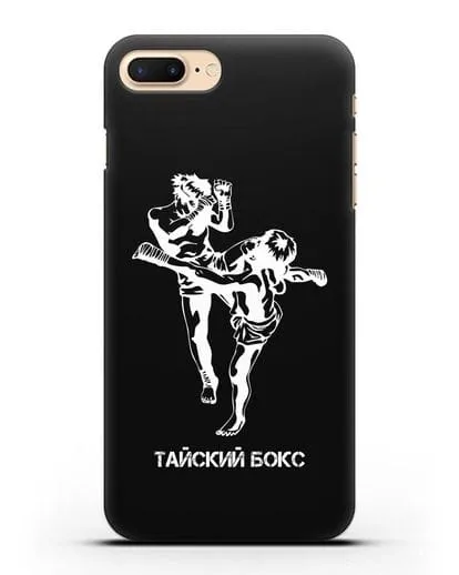 Чехол с бойцами и надписью Тайский бокс силиконовый для iPhone 8 Plus