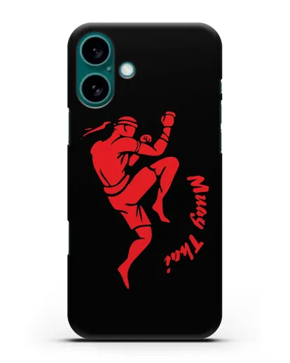 Чехол с рисунком тайбоксера силиконовый для iPhone 16 Plus