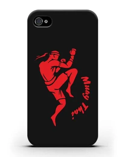 Чехол с рисунком тайбоксера силиконовый для iPhone 4/4s