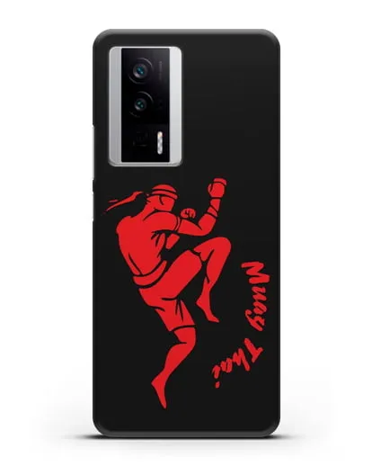 Чехол с рисунком тайбоксера силиконовый для Xiaomi Poco F5 Pro