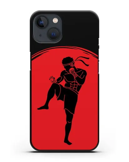 Чехол с изображением бойцом Муай-тай силиконовый для iPhone 13