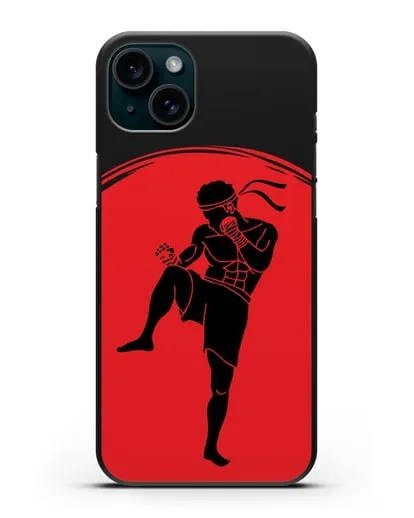 Чехол с изображением бойцом Муай-тай силиконовый для iPhone 15 Plus