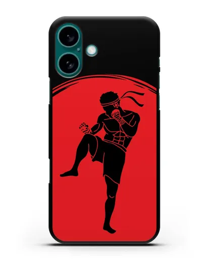 Чехол с изображением бойцом Муай-тай силиконовый для iPhone 16 Plus