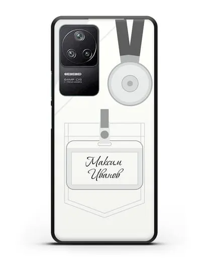 Именной чехол для врача с фамилией и именем белый халат силиконовый для Xiaomi Poco F4