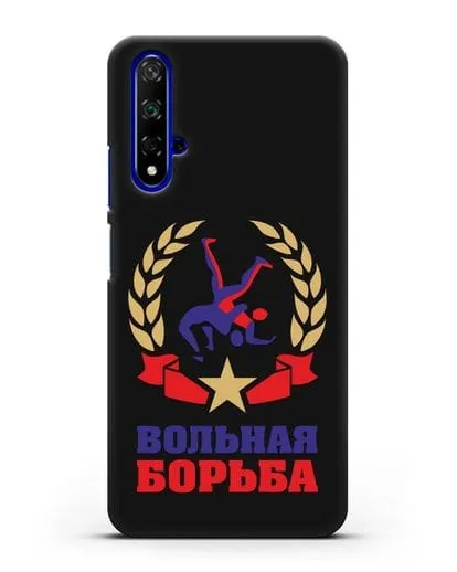 Чехол с логотипом и надписью Вольная борьба силиконовый для Honor 20