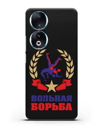 Чехол с логотипом и надписью Вольная борьба силиконовый для Honor 90
