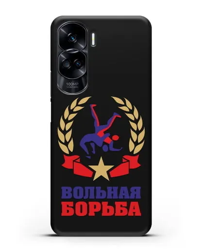 Чехол с логотипом и надписью Вольная борьба силиконовый для Honor 90 Lite