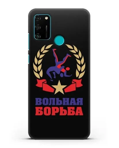 Чехол с логотипом и надписью Вольная борьба силиконовый для Honor 9A