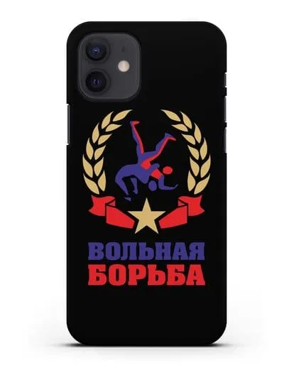 Чехол с логотипом и надписью Вольная борьба силиконовый для iPhone 12