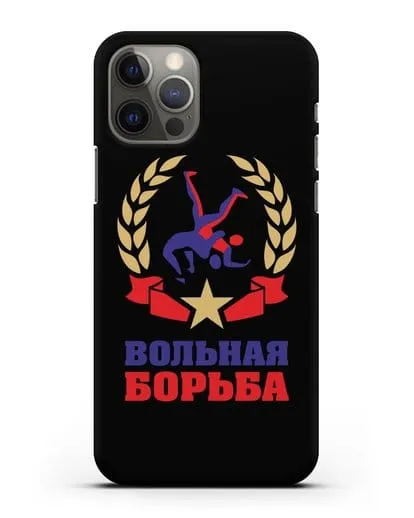 Чехол с логотипом и надписью Вольная борьба силиконовый для iPhone 12 Pro