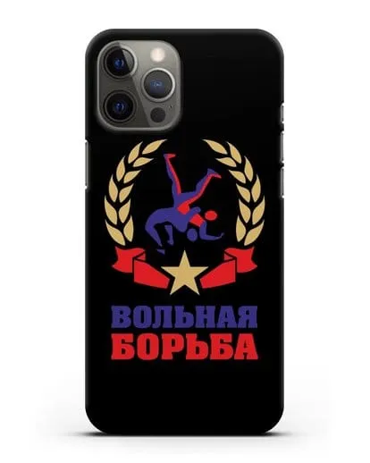Чехол с логотипом и надписью Вольная борьба силиконовый для iPhone 12 Pro Max