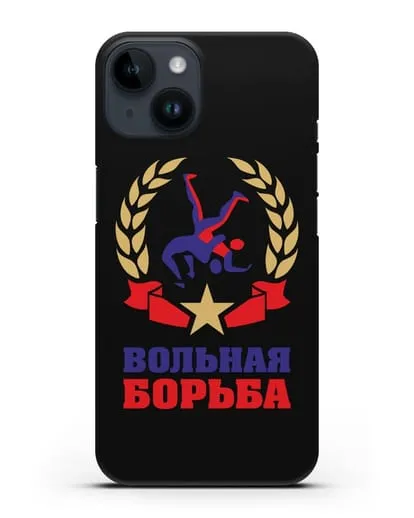 Чехол с логотипом и надписью Вольная борьба силиконовый для iPhone 14