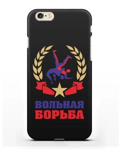 Чехол с логотипом и надписью Вольная борьба силиконовый для iPhone 6