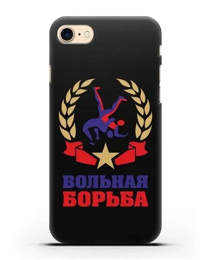 Чехол с логотипом и надписью Вольная борьба силиконовый для iPhone 8