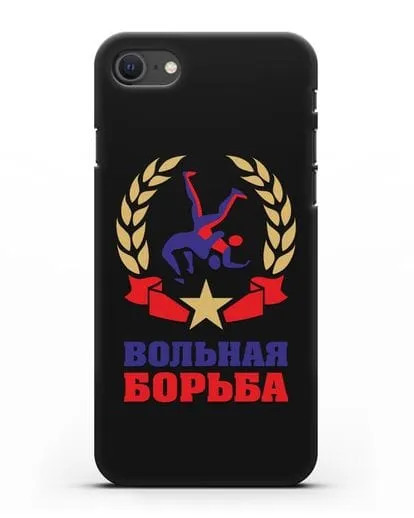 Чехол с логотипом и надписью Вольная борьба силиконовый для iPhone SE 2020
