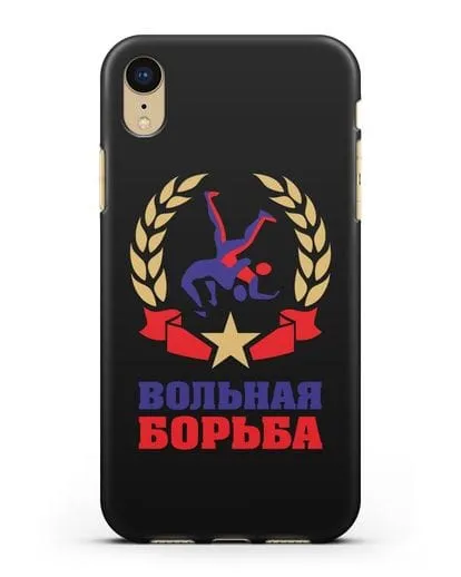 Чехол с логотипом и надписью Вольная борьба силиконовый для iPhone XR