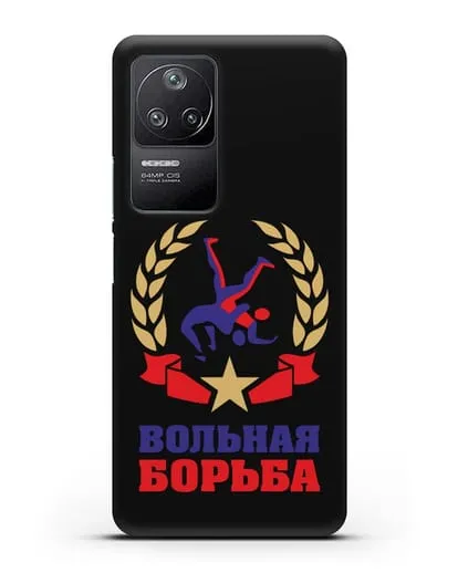 Чехол с логотипом и надписью Вольная борьба силиконовый для Xiaomi Poco F4