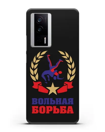 Чехол с логотипом и надписью Вольная борьба силиконовый для Xiaomi Poco F5 Pro