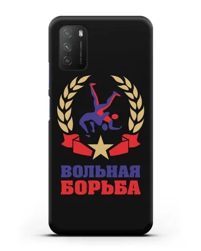 Чехол с логотипом и надписью Вольная борьба силиконовый для Xiaomi Poco M3
