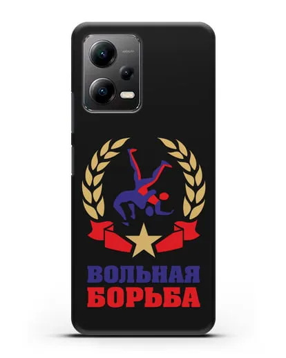 Чехол с логотипом и надписью Вольная борьба силиконовый для Xiaomi Poco X5
