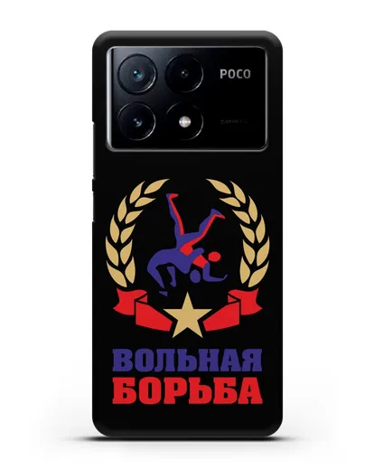 Чехол с логотипом и надписью Вольная борьба силиконовый для Xiaomi Poco X6 Pro