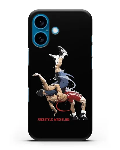 Чехол с изображением борцов вольного стиля силиконовый для iPhone 16