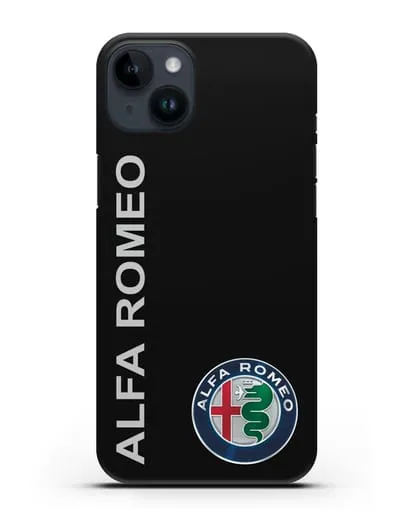 Чехол с надписью Alfa Romeo и логотипом силиконовый для iPhone 14 Plus