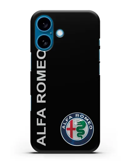 Чехол с надписью Alfa Romeo и логотипом силиконовый для iPhone 16