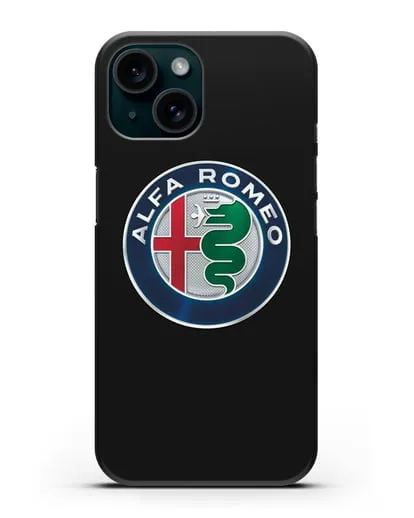 Чехол с логотипом Alfa Romeo силиконовый для iPhone 15