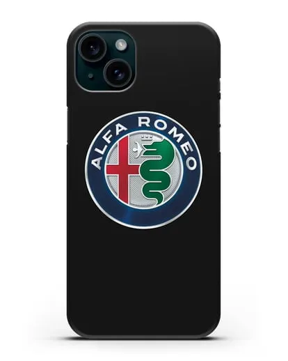 Чехол с логотипом Alfa Romeo силиконовый для iPhone 15 Plus