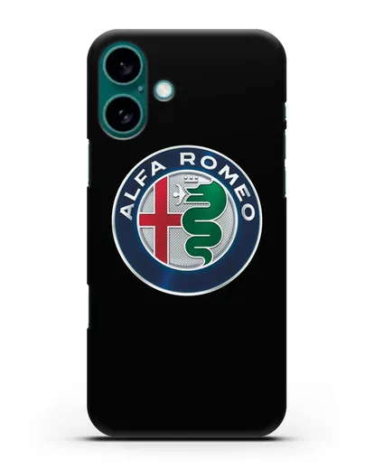 Чехол с логотипом Alfa Romeo силиконовый для iPhone 16 Plus