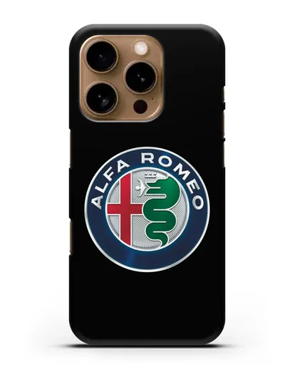 Чехол с логотипом Alfa Romeo силиконовый для iPhone 16 Pro