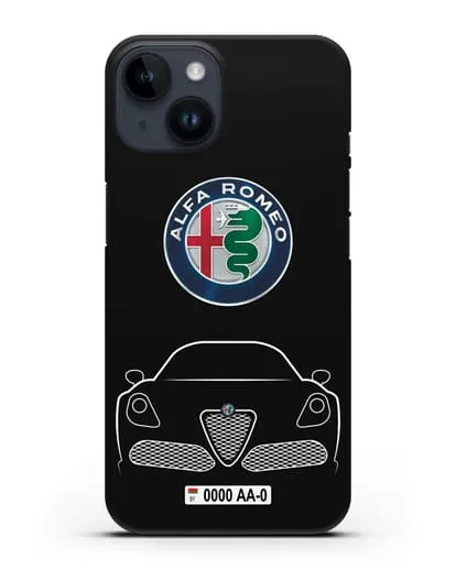 Чехол Alfa Romeo с автомобильным номером силиконовый для iPhone 14