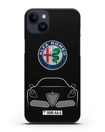 Чехол Alfa Romeo с автомобильным номером силиконовый для iPhone 14 Plus