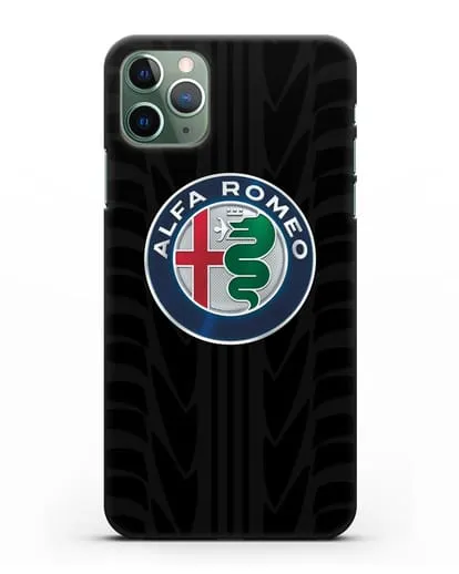 Чехол с эмблемой Alfa Romeo с протектором шин силиконовый для iPhone 11 Pro Max
