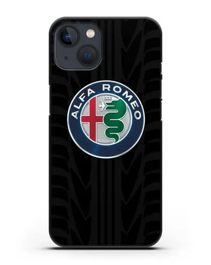 Чехол с эмблемой Alfa Romeo с протектором шин силиконовый для iPhone 13 Mini