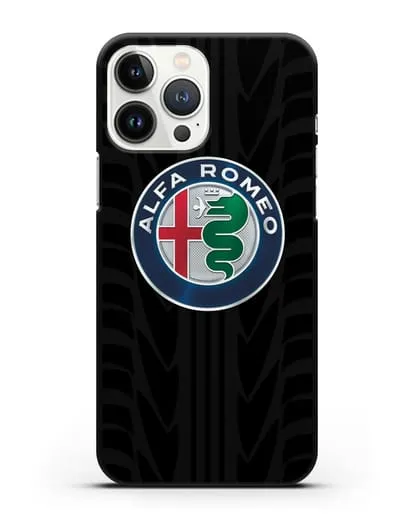 Чехол с эмблемой Alfa Romeo с протектором шин силиконовый для iPhone 13 Pro Max
