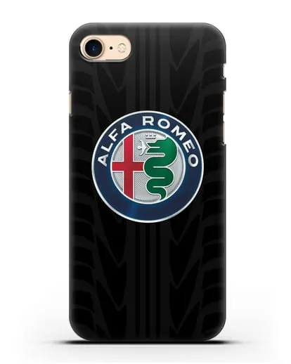 Чехол с эмблемой Alfa Romeo с протектором шин силиконовый для iPhone 7