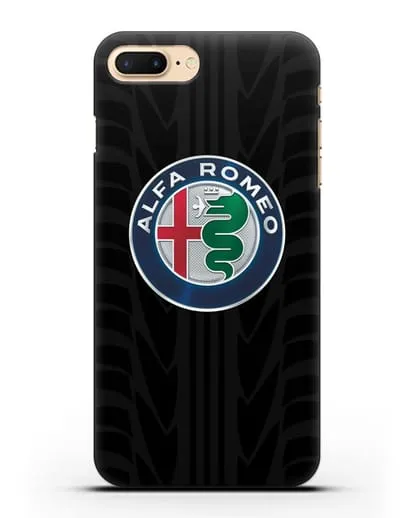 Чехол с эмблемой Alfa Romeo с протектором шин силиконовый для iPhone 8 Plus