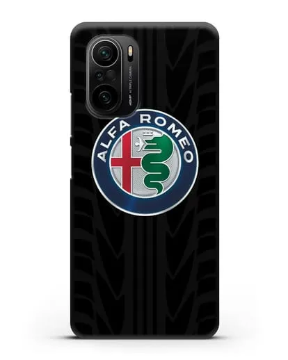 Чехол с эмблемой Alfa Romeo с протектором шин силиконовый для Xiaomi Poco F3