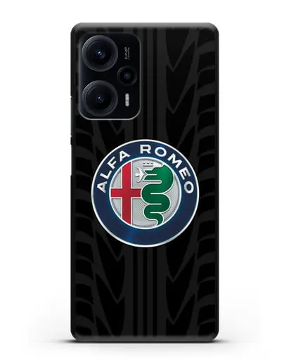 Чехол с эмблемой Alfa Romeo с протектором шин силиконовый для Xiaomi Poco F5