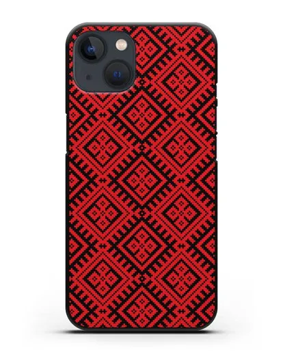 Чехол с белорусским орнаментом и символом Чистота силиконовый для iPhone 13